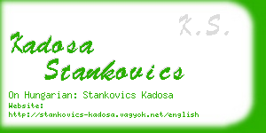 kadosa stankovics business card